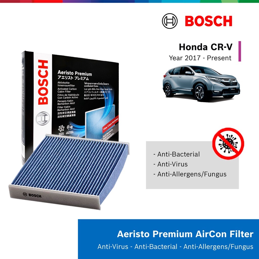 Lọc gió điều hòa, than hoạt tính, và chống bụi mịn PM2.5, mã 0986AF7002 Bosch, Honda CRV